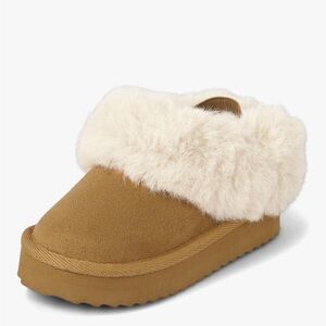 The Children's Place Tan Slippers with Faux Fur